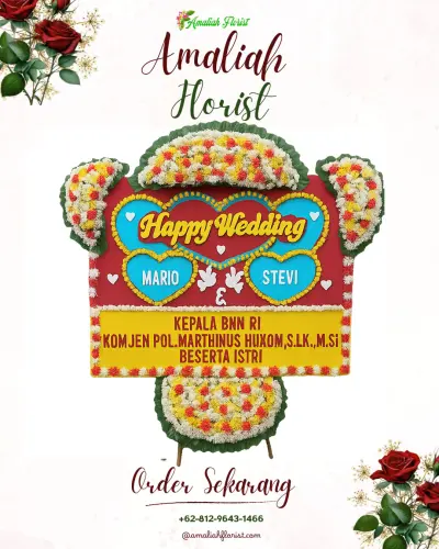 Karangan Papan Bunga Pernikahan di Sinar Bulan